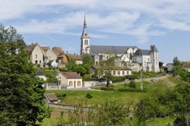 Châtillon-sur-Loire -vue de Chateau-Gaillard et église St Maurice